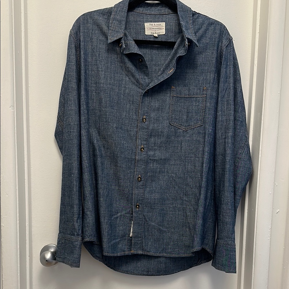 rag & bone Blue Casual Button Down Shirt
